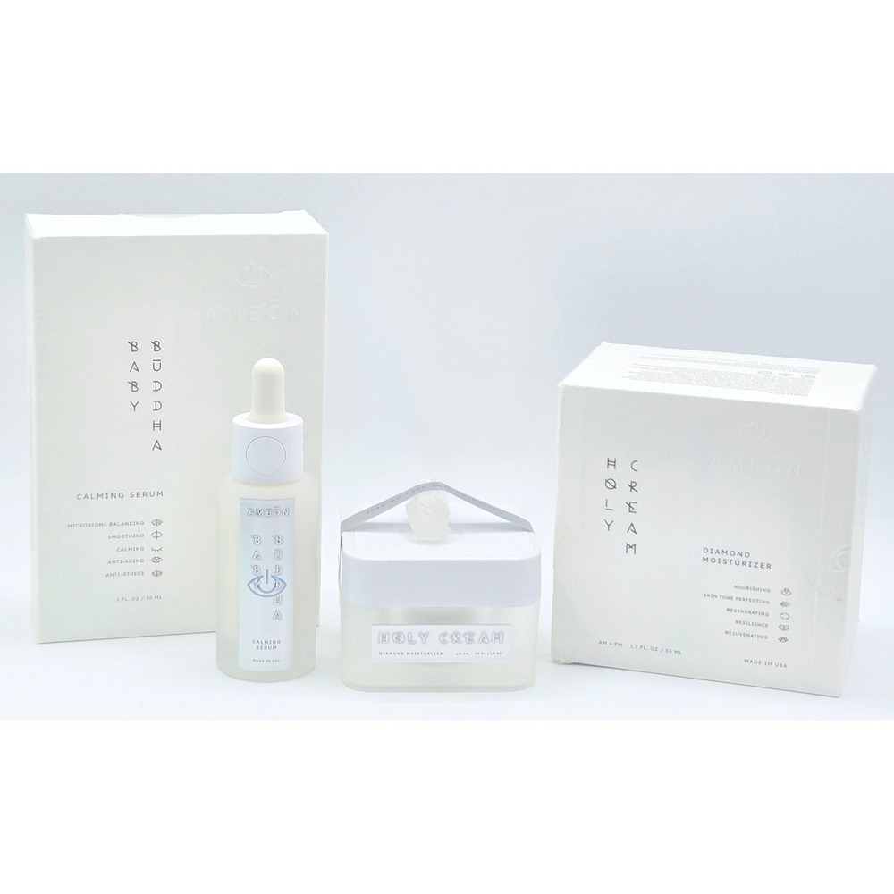 AMEON Baby Buddha Serum 1 oz & Holy Cream Moisturizer Set 1.7 oz Kit